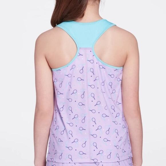 Prince Youth Girls Printed Tennis Tank Top Purple/Blue Size Medium NWT MSRP $30 - Picture 2 of 4